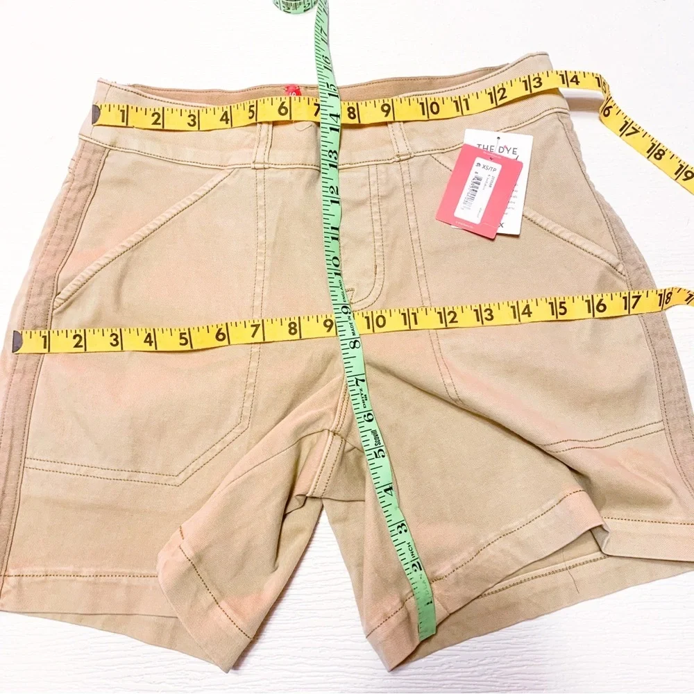 nwt SPANX 6” Twill Short in Almond Stretch Cargo Short Cream Tan 20358R Size XS - Picture 4 of 13